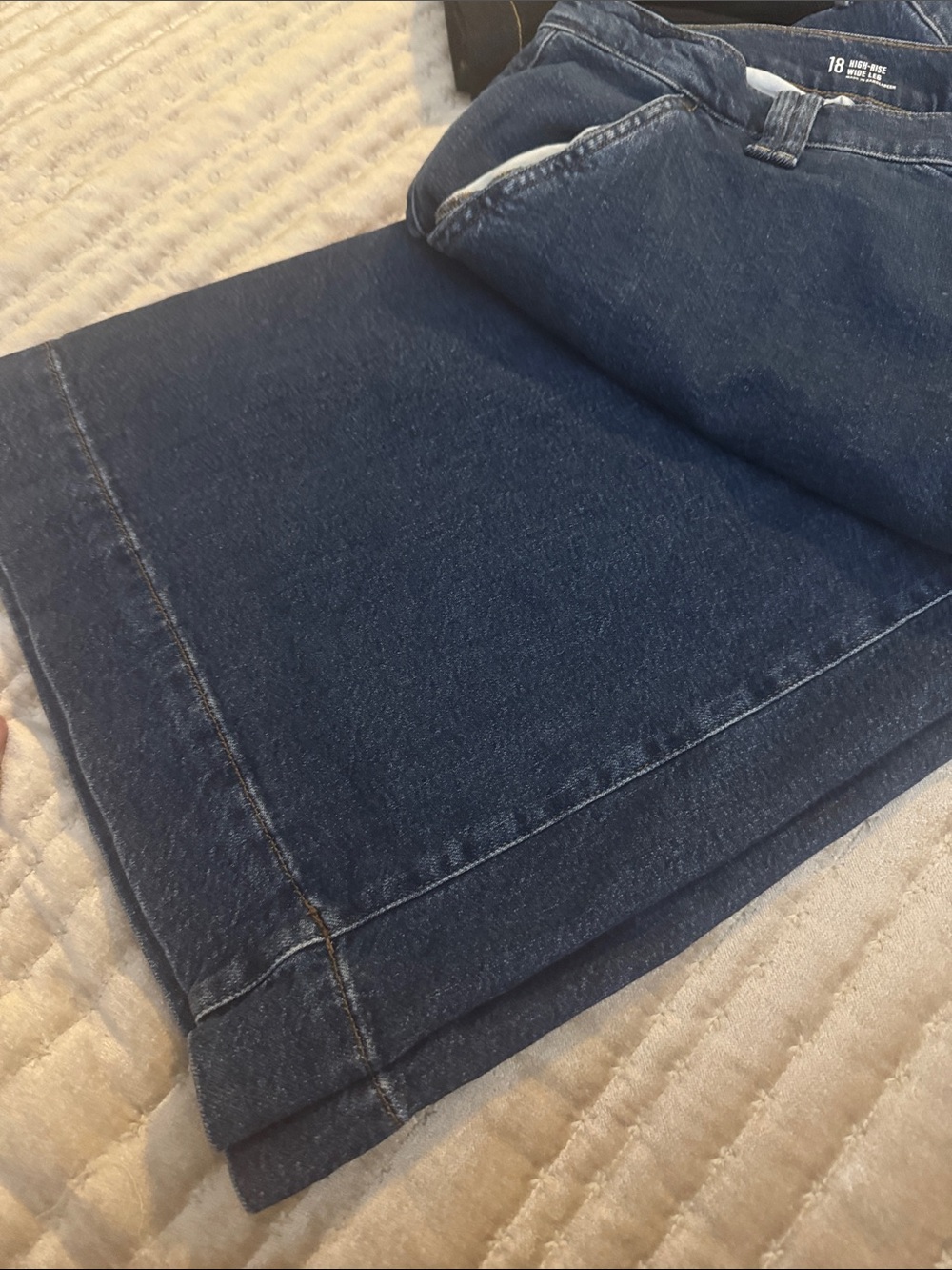 A.N.A. Dark Blue High-Rise Wide Leg Jeans -18 - Picture 3 of 4